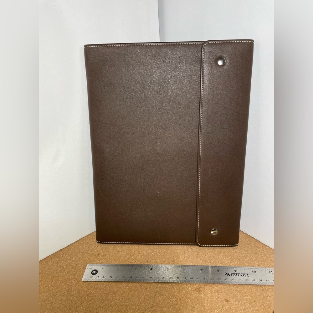 Spinneybeck Leather Portfolio Notepad Padfolio Tablet Sleeve - Brown - VGUC